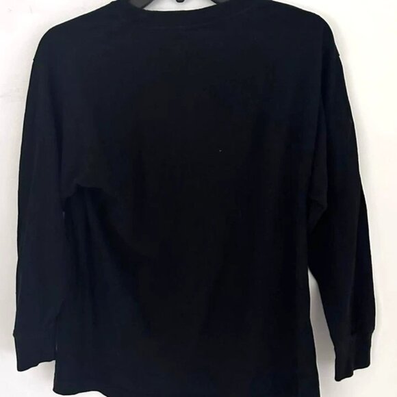 Men’s Black Long Sleeve T-Shirt Size M Basic Plain Crew Neck Casual Tee Top - Picture 3 of 3